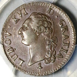 1791-A PCGS AU 50 France Sol Louis XVI Paris Mint Heron Royal Coin (25100203C)