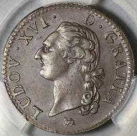 1791-A PCGS MS 62 France Sol Louis XVI Paris Mint Royal Copper Coin POP 1/1 (25072403C)