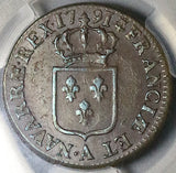 1791-A PCGS MS 62 France Sol Louis XVI Paris Mint Royal Copper Coin POP 1/1 (25072403C)