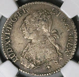 1785/4-A NGC XF 45 France 24 Sols Louis XVI 1/5 Ecu Rare Paris Silver Coin POP 1/0 (25111902C)