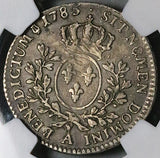 1785/4-A NGC XF 45 France 24 Sols Louis XVI 1/5 Ecu Rare Paris Silver Coin POP 1/0 (25111902C)