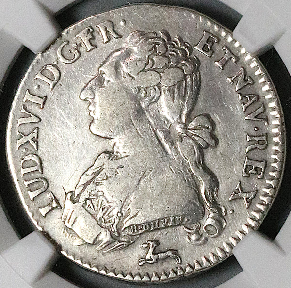 1786-R NGC VF France 24 Sols Louis XVI 1/5 Ecu Greyhound 87k Coin (23072002C)