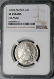 1786-R NGC VF France 24 Sols Louis XVI 1/5 Ecu Greyhound 87k Coin (23072002C)