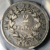 1813-M PCGS VF 30 France 2 Francs Napoleon I Toulouse Mint Silver Coin POP 1/1 (25061304C)