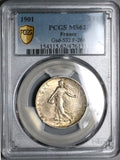 1901 NGC MS 62 France 2 Francs Semeuse Sower Silver Coin (23081001C)