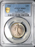 1904 PCGS MS 63 France 2 Francs Semeuse Sower Paris Mint Silver Coin (24112802C)