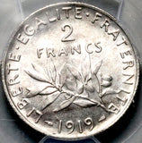 1919 PCGS MS 63 France 2 Francs Semeuse Sower Paris Mint Silver Coin (26041601C)