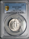 1919 PCGS MS 63 France 2 Francs Semeuse Sower Paris Mint Silver Coin (26041601C)