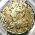 1792-A PCGS VF 30 France Louis XVI 2 Sols Constitution Paris Mint Coin (25100204C)
