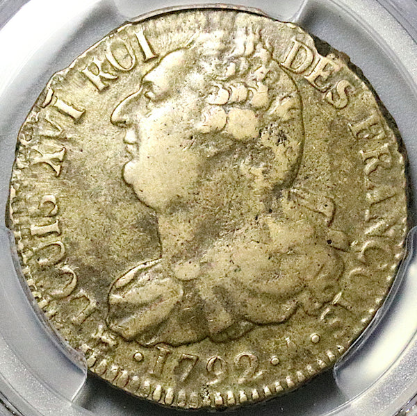 1792-A PCGS VF 30 France Louis XVI 2 Sols Constitution Paris Mint Coin (25100204C)