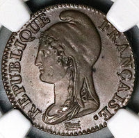 1795-A NGC MS 63 France 5 Centimes L'an 4 Directoire Paris Mint Coin (25071602C)
