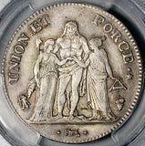 1798 PCGS XF 45 France 5 francs An 7-Q Perpignan Mint Directory Silver Coin POP 2/1 (26050405C)