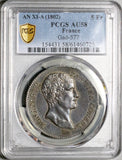 1802-A PCGS AU 58 France 5 Francs Napoleon I Consul An 11 Silver Coin (29080301C)