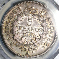 1802-A PCGS VF 30 France An 11 5 Francs No Star Consulat Hercules Silver Coin (25100701D)