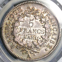 1802-A PCGS VF 30 France An 11 5 Francs No Star Consulat Hercules Silver Coin (25100701D)