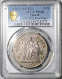 1802-A PCGS VF 30 France An 11 5 Francs No Star Consulat Hercules Silver Coin (25100701D)