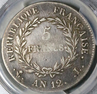 1803-L PCGS VF France Napoleon 5 Francs An 12 Consulat Bayonne Silver Coin (25081801C)