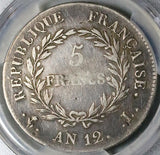 1803-L PCGS VF France Napoleon 5 Francs An 12 Consulat Bayonne Silver Coin (25081801C)