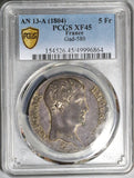 1804-A PCGS XF 45 France 5 Francs Napoleon I An 13 Paris Mint Coin (25042201C)