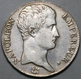 1804-I France 5 Francs VF Napoleon I Limoges Mint An 13 Rare Silver Coin (26081401R)