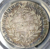 1804-M PCGS F 15 France Napoleon 5 Francs An 13 Empire Toulouse Silver Coin (25081802C)