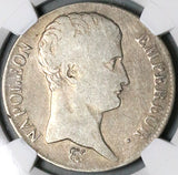 1804-W NGC VG 10 France 5 Francs Napoleon I An 13 Rare Lille 34k Silver POP 1/1 Coin (23072101C)