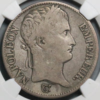 1811-MA NGC F 12 France 5 Francs Napoleon I Marseille Scarce Mint Silver Coin (23091702C)