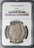 1811-MA NGC F 12 France 5 Francs Napoleon I Marseille Scarce Mint Silver Coin (23091702C)