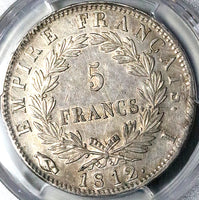 1812-I PCGS AU 50 France Napoleon 5 Francs Empire Limoges Mint Silver Coin (25081901C)