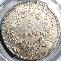 1812-I PCGS AU 50 France Napoleon 5 Francs Empire Limoges Mint Silver Coin (25081901C)