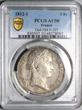 1812-I PCGS AU 50 France Napoleon 5 Francs Empire Limoges Mint Silver Coin (25081901C)