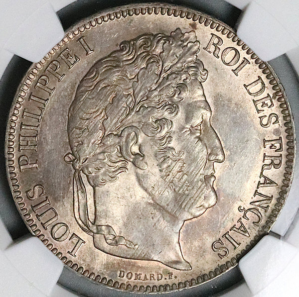 Coins - FRANCE-1834 A- Louis Philippe 1830-1848 1/4 Franc-PCGS MS62