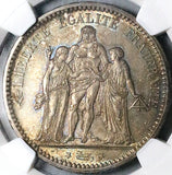 1872-A NGC MS 64 France Silver 5 Francs Hercules Rare Silver Coin (25111404C)