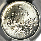 1972 PCGS SP 69 France 5 Francs Piefort Specimen Rare COA Silver Coin POP 1/0 (25090103C)