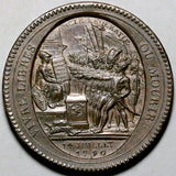 1792 France Monneron Freres 5 Sols Soho Mint AU Dupré Oath Scene Coin (26071410R)