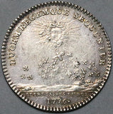 1776 France Louis XVI XF Jeton Sun Bees King Loyalty Silver Coin (26082203R)