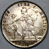 1752 France Louis XV AU Jeton Cupid Guiding Mars War Silver Coin (26082204R)