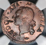 1789-M NGC MS 63 France Louis XVI Liard Toulouse Mint State RB Coin (25111401C)
