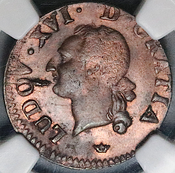 1789-M NGC MS 63 France Louis XVI Liard Toulouse Mint State RB Coin (25111401C)