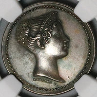 1813 NGC MS 61 France Marie Louise Paris Mint Visit Silver Medal Napoleon Bonaparte (23081901C)