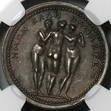 1808 NGC MS 61 France Pauline 3 Graces Silver Napoleon Sister Medal  (23082201C)