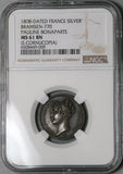 1808 NGC MS 61 France Pauline 3 Graces Silver Napoleon Sister Medal  (23082201C)
