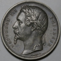 1860 France Napoleon III Annexation Savoy Nice XF Silver Medal 51mm 53g (25060101R)