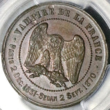 1870 PCGS MS 63 France Napoleon III Pig Vampire Satire Rare 10 Centimes POP 2/0 (25111901C)