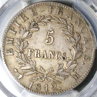 1812-M PCGS XF 45 France 5 Francs Napoleon I Toulouse Mint Silver Coin POP 1/0 (23042403C)