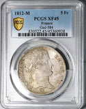 1812-M PCGS XF 45 France 5 Francs Napoleon I Toulouse Mint Silver Coin POP 1/0 (23042403C)