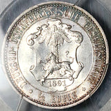 1891 PCGS MS 65 German East Africa 1/2 Rupie GEM Mint State Silver 68k Coin (25121601D)