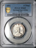 1891 PCGS MS 65 German East Africa 1/2 Rupie GEM Mint State Silver 68k Coin (25121601D)