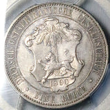 1890 PCGS AU 58 German East Africa 1 Rupie Lion Palm Tree Silver Coin (24052002D)