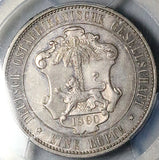 1890 PCGS AU 58 German East Africa 1 Rupie Lion Palm Tree Silver Coin (24052002D)